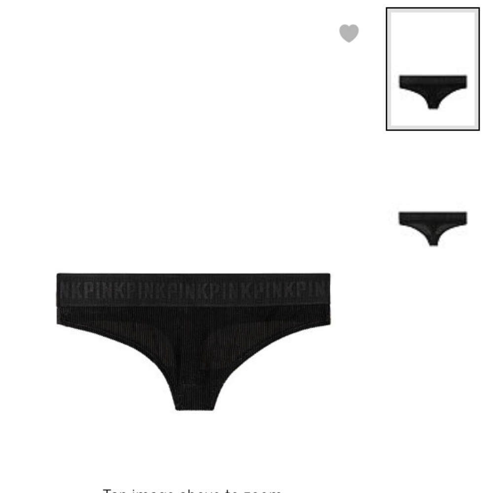 PINK Velvet Ribbed Thong